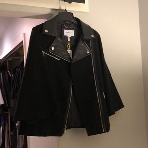 Black and leather cape. NWT